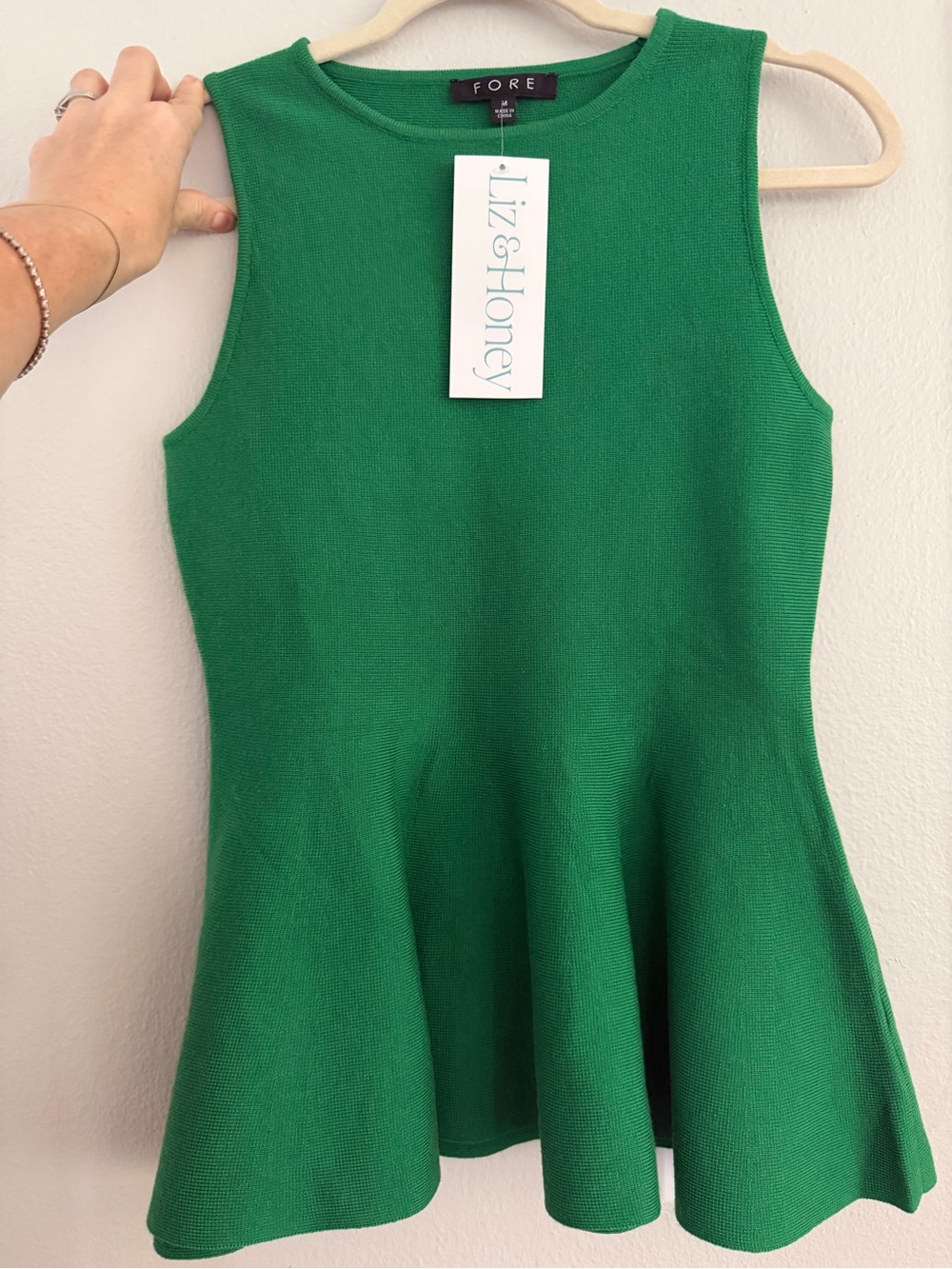 FORE Women's Green Sleeveless Peplum Tank Top